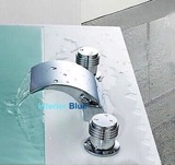 Interior Blue Waterfall Deck-mount Tub Faucet Asagi